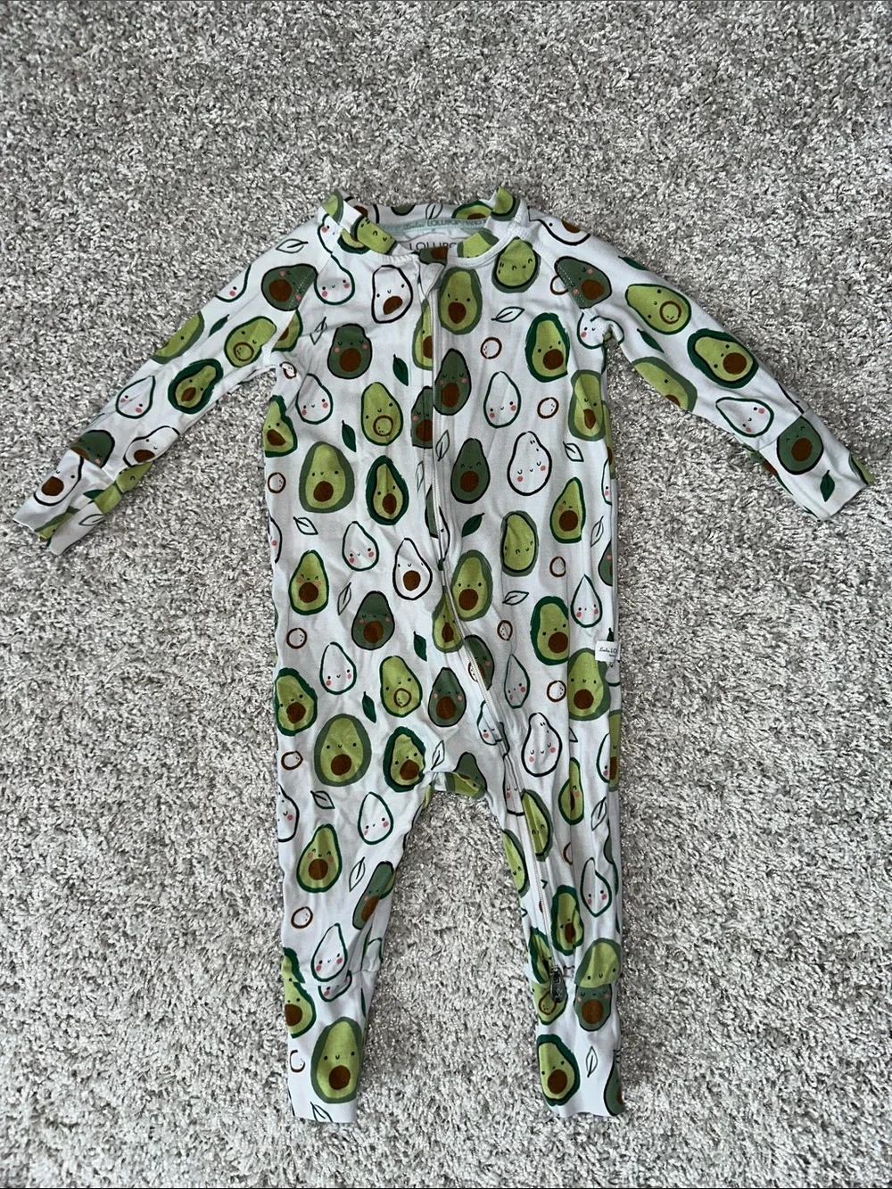 Loulou Lollipop Baby Avocado Print Footless Full-Zip